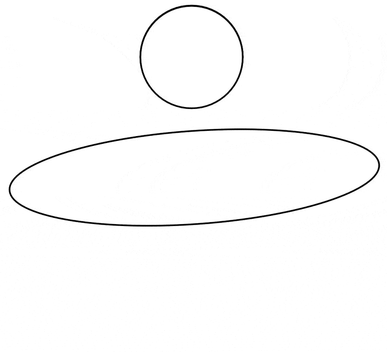 Animation Circle passes through a plane and changes between white and black color